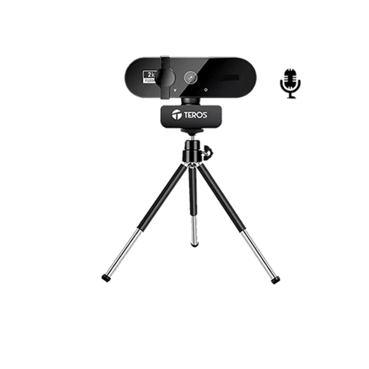 TEROS - Cámara Web Teros TE-9072 2K USB con Trípode y Micrófono Integrado