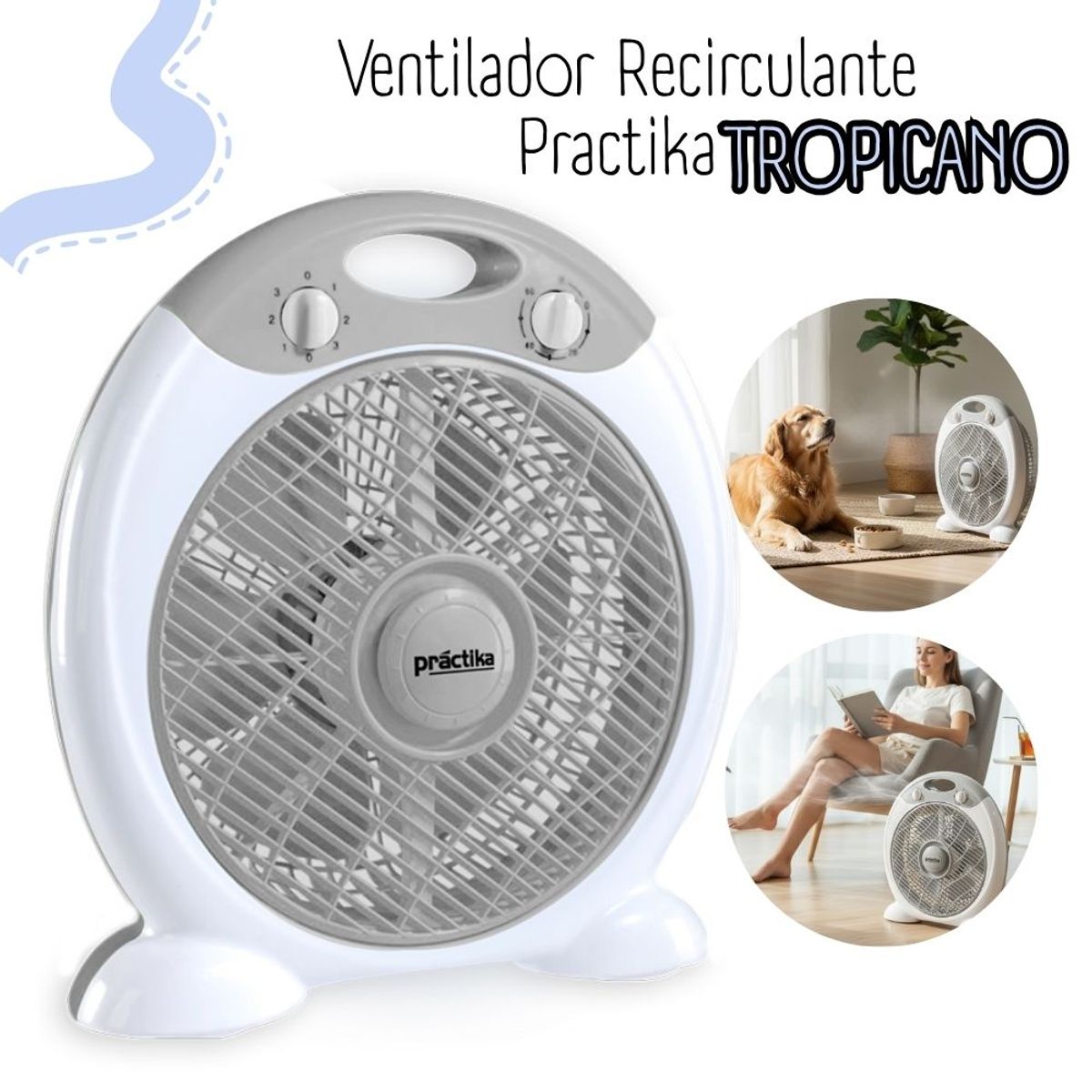 PRACTIKA - Ventilador Recirculador de Mesa  Practika De 10"