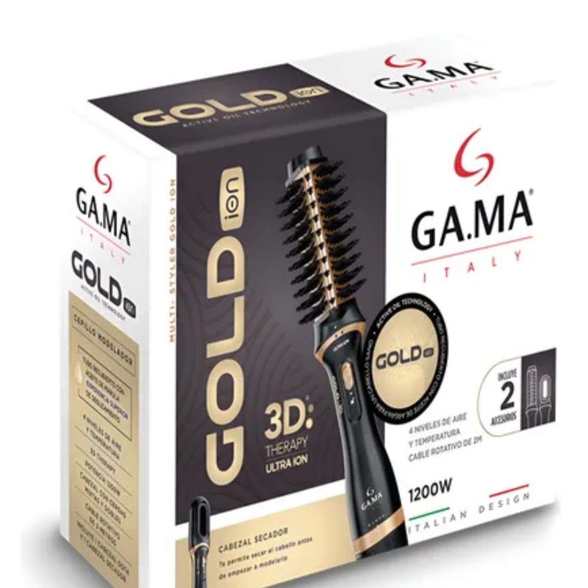 GAMA - CEPILLO SECADOR MODELADOR STYLER GOLD - HDCBR000000544