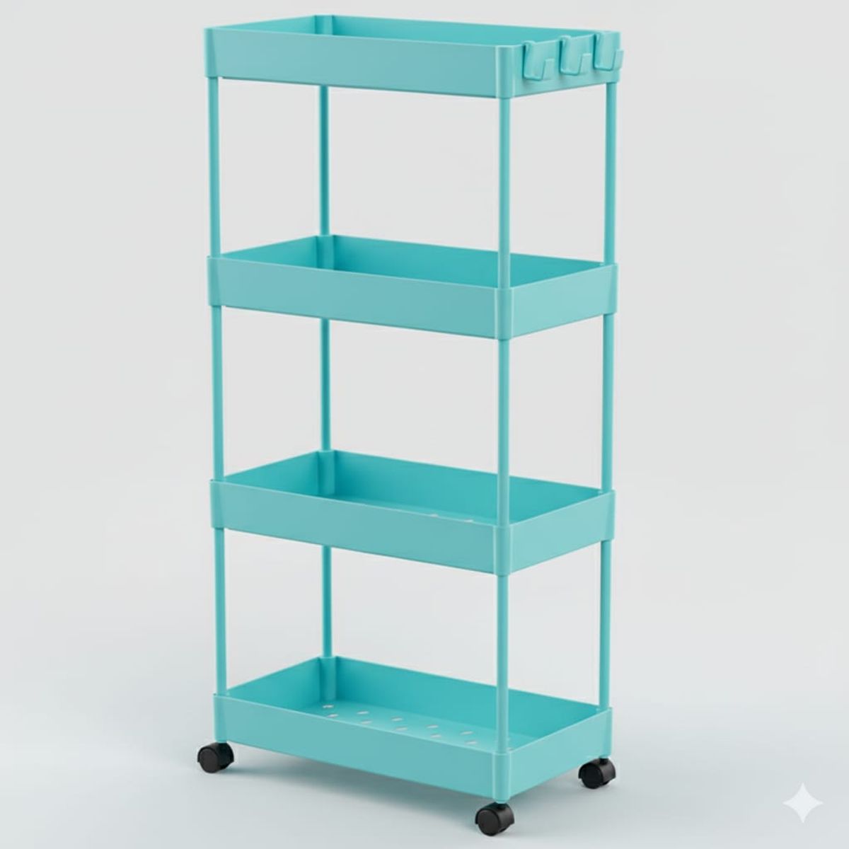 GENERICO - CARRITO ORGANIZADOR 4 NIVELES - COLOR TURQUEZA