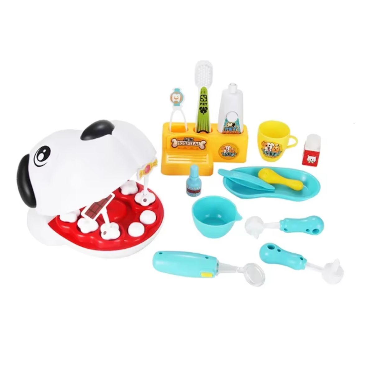 GENERICO - Set de Dentista de Mascota 17 Piezas para niños