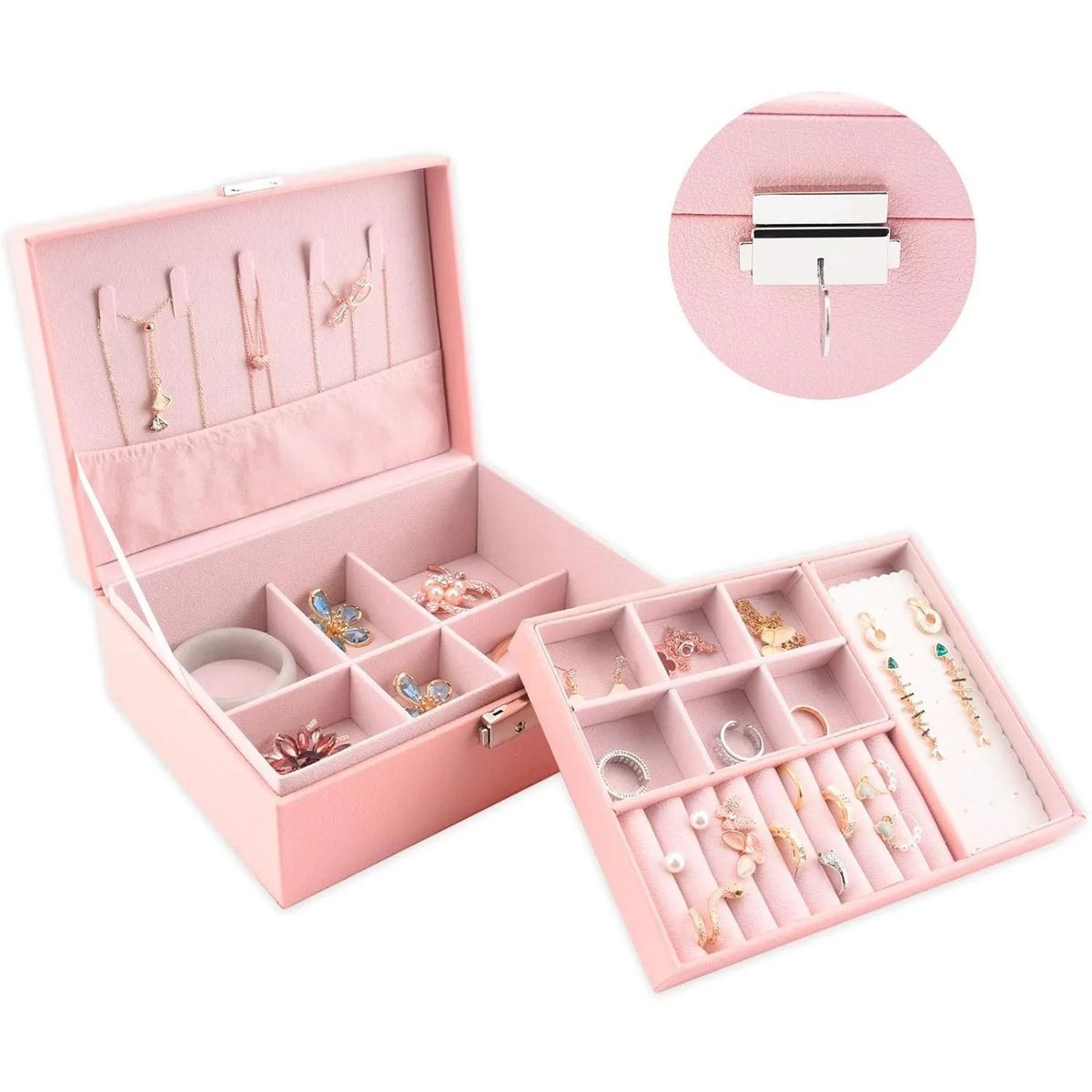 GENERICO - ORGANIZADOR DE JOYAS COLOR  ROSADO