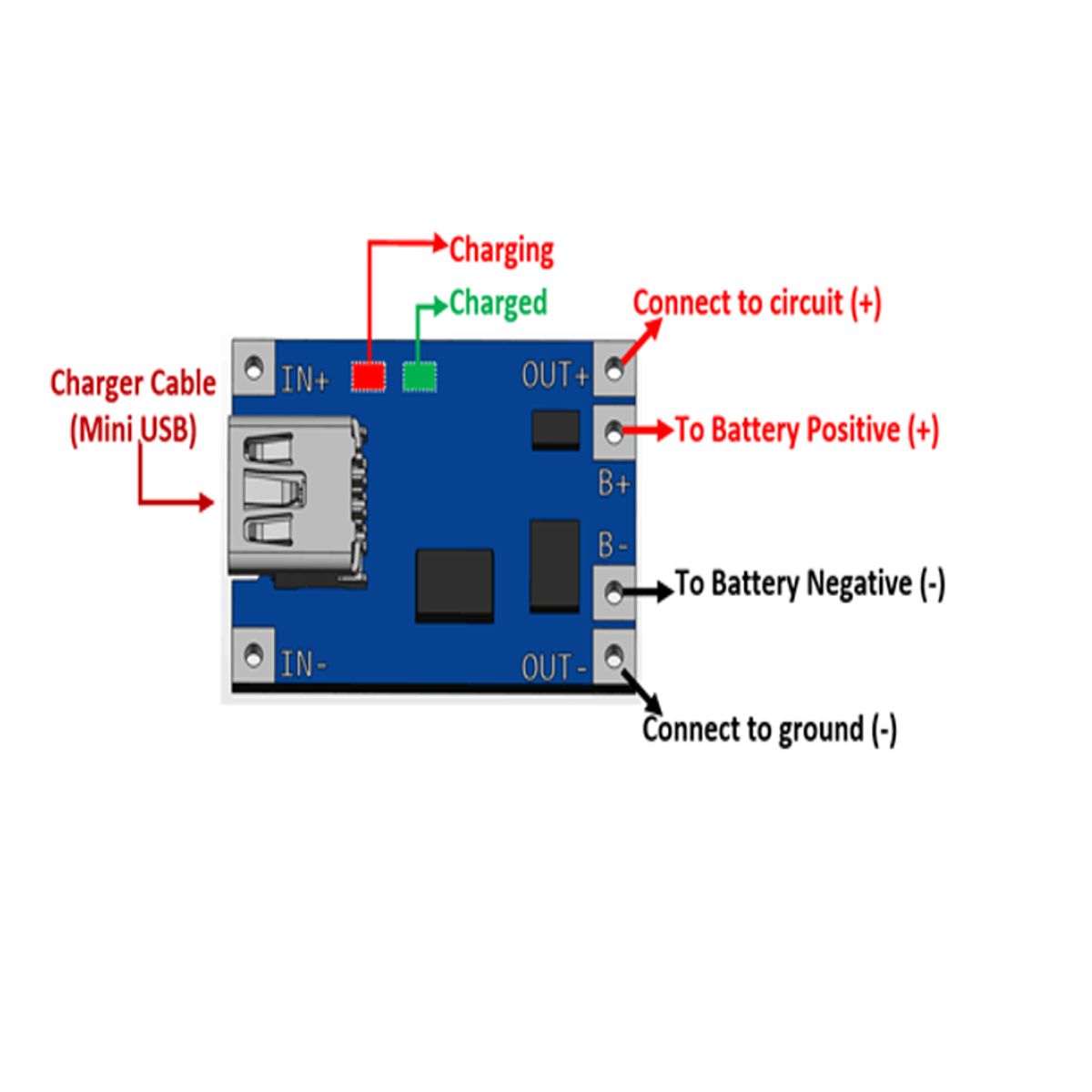 ARDUINO - MODULO CARGADOR DE LITIO ENTRADA V8 - TP4056