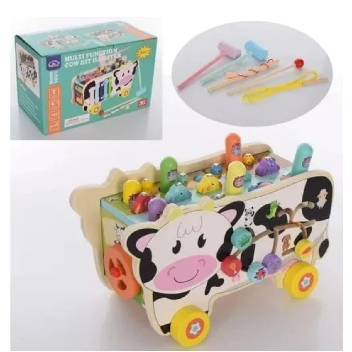 GENERICO - Juego de Madera Vaca Multifuncional 3 en 1