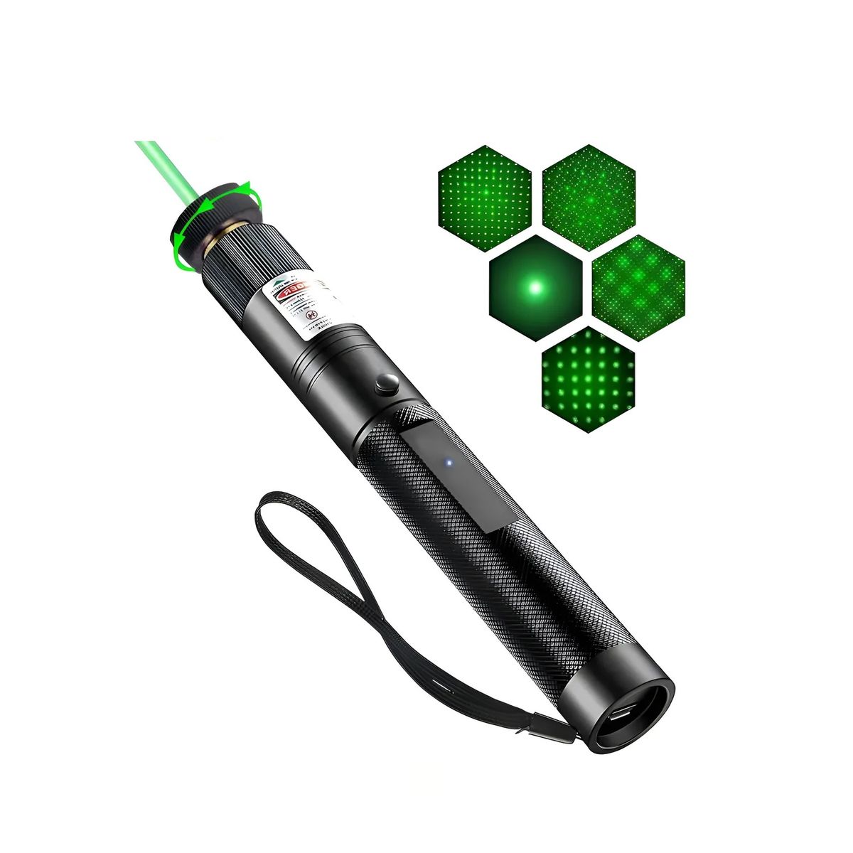 OTTOWARE - PUNTERO LÁSER CAFINI VERDE DE LARGO ALCANCE RECARGABLE