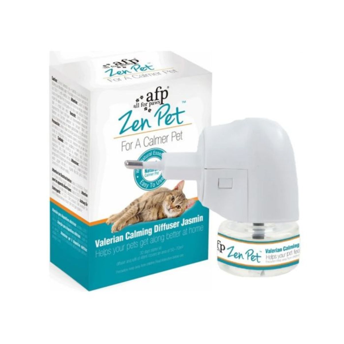 ALL FOR PAWS - AFP Calm Paws Difusor Calmante para Gatos con Valeriana – Relajante Natural 30 Días