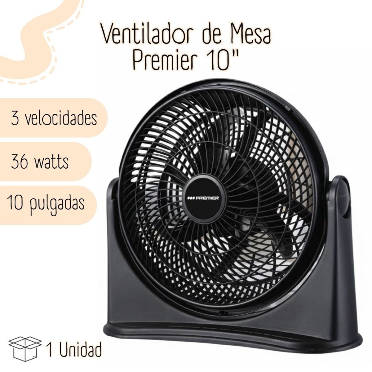 PREMIER - Ventilador de Mesa Premier 10 - Negro