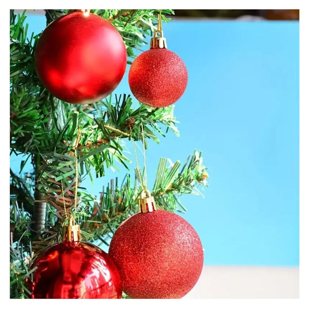 GENERICO - PACK DE 24 ESFERAS NAVIDEÑAS ROJAS