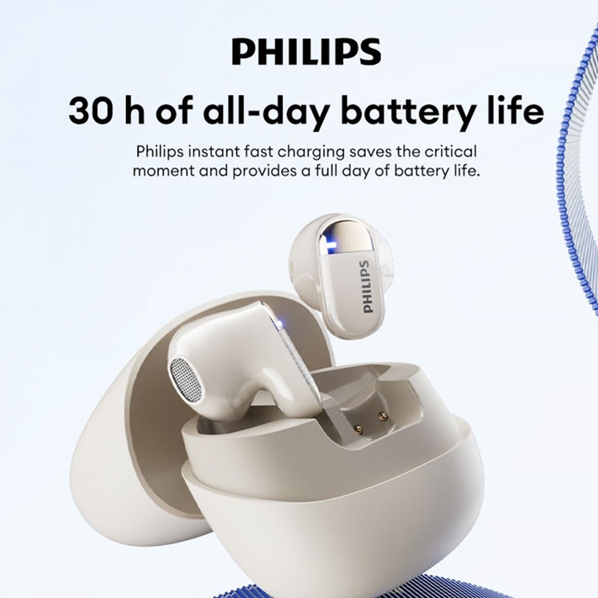 PHILIPS - Audifonos PHILIPS TAT2169 Bluetooth 5.4 TWS-Negro