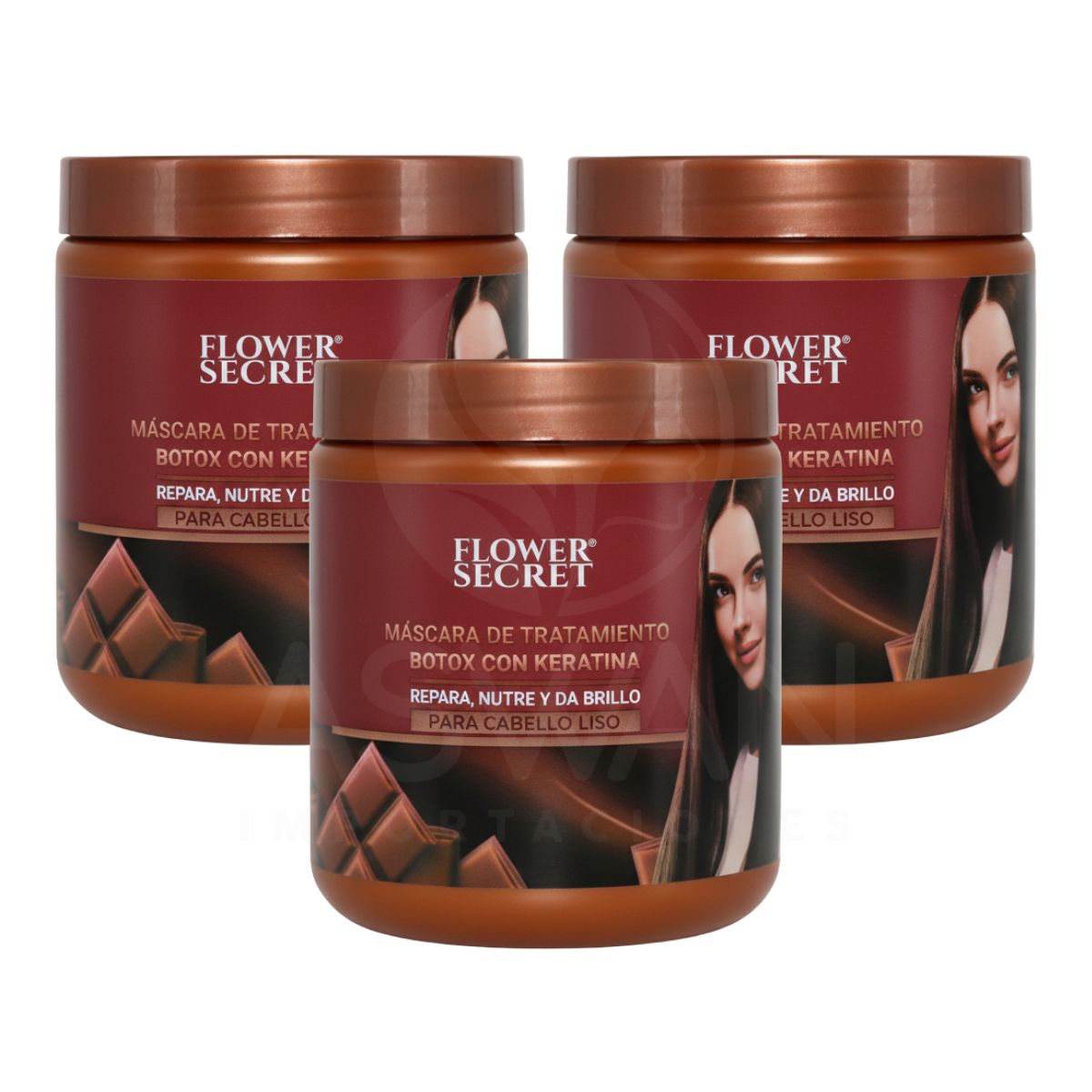 GENERICO - Pack x3 Mascarilla Capilar Chocolate 500ml - FLOWER SECRET