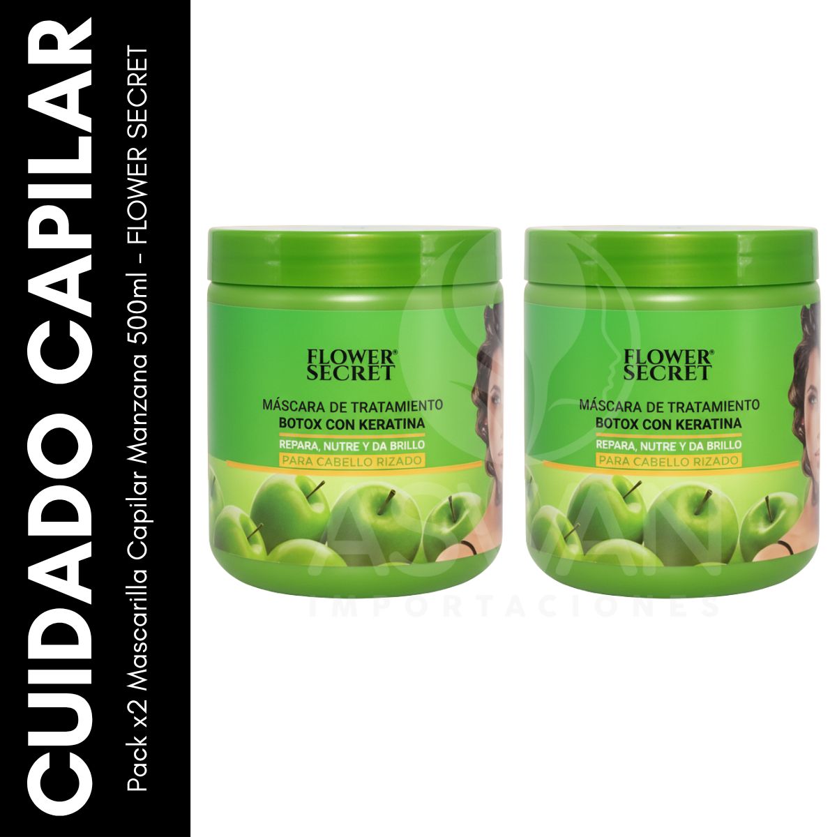GENERICO - Pack x2 Mascarilla Capilar Manzana 500ml - FLOWER SECRET