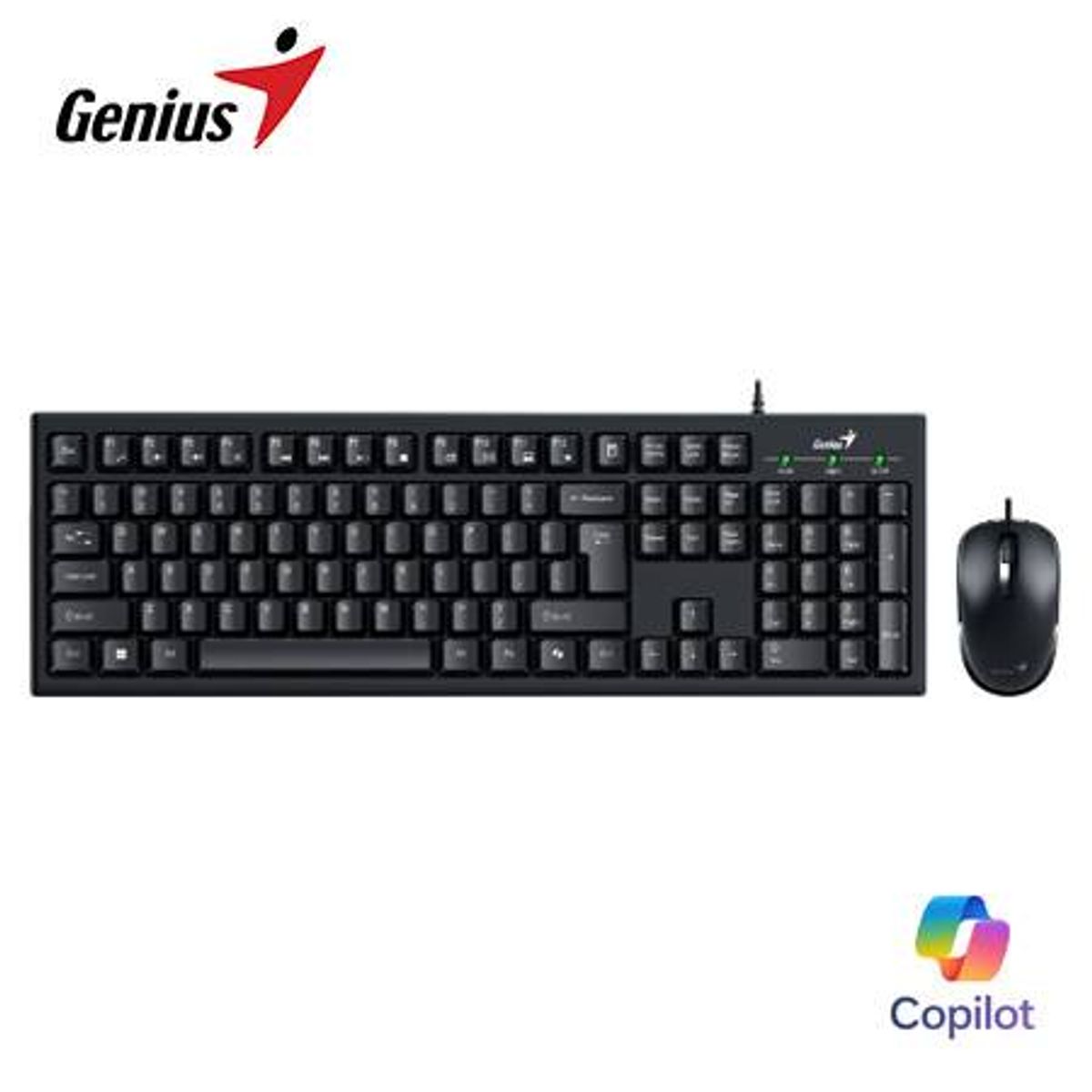 GENIUS - TECLADO GENIUS + MOUSE KM-100SE AI COPILOT USB SP BLACK 31330009401