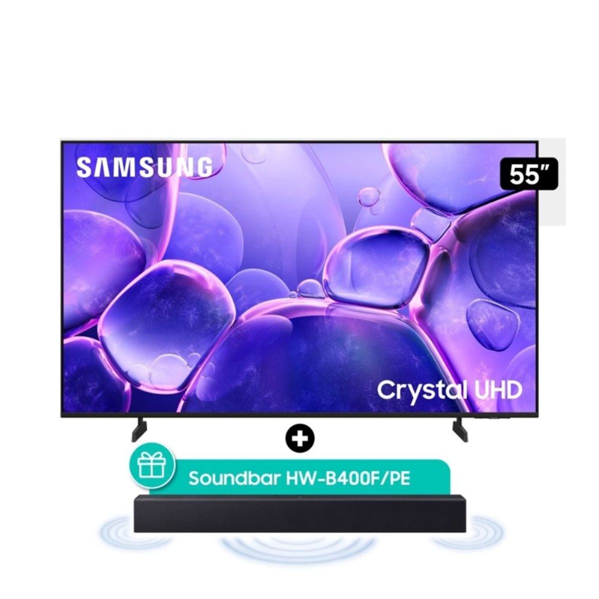 SAMSUNG - Televisor Samsung 55 Crystal UHD U8000F 4K Smart TV 2025 + Soundbar HW-B400