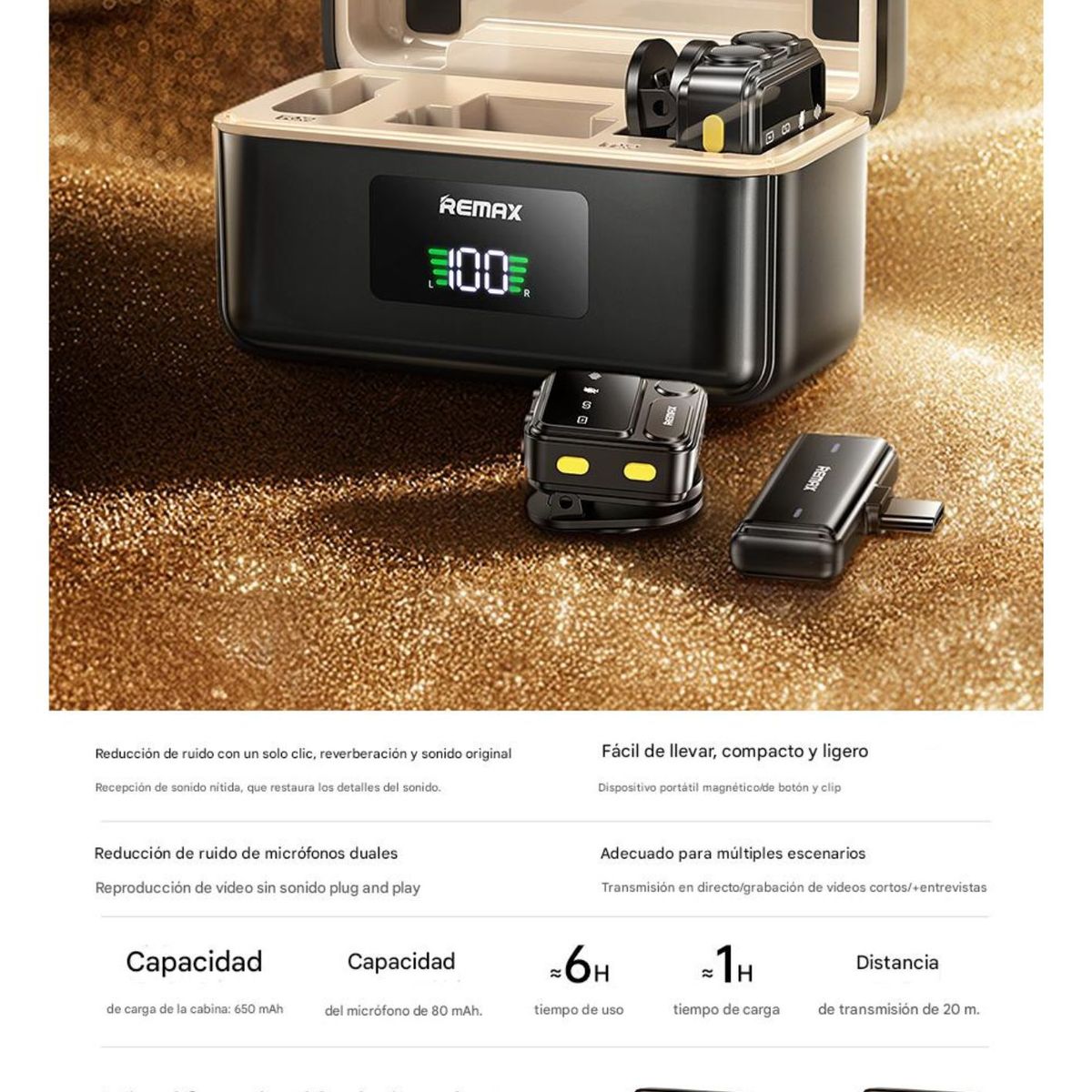 REMAX - MICROFON0 INALAMBRICO  SOLAPERO K18 2025  REMAX, TIPO C