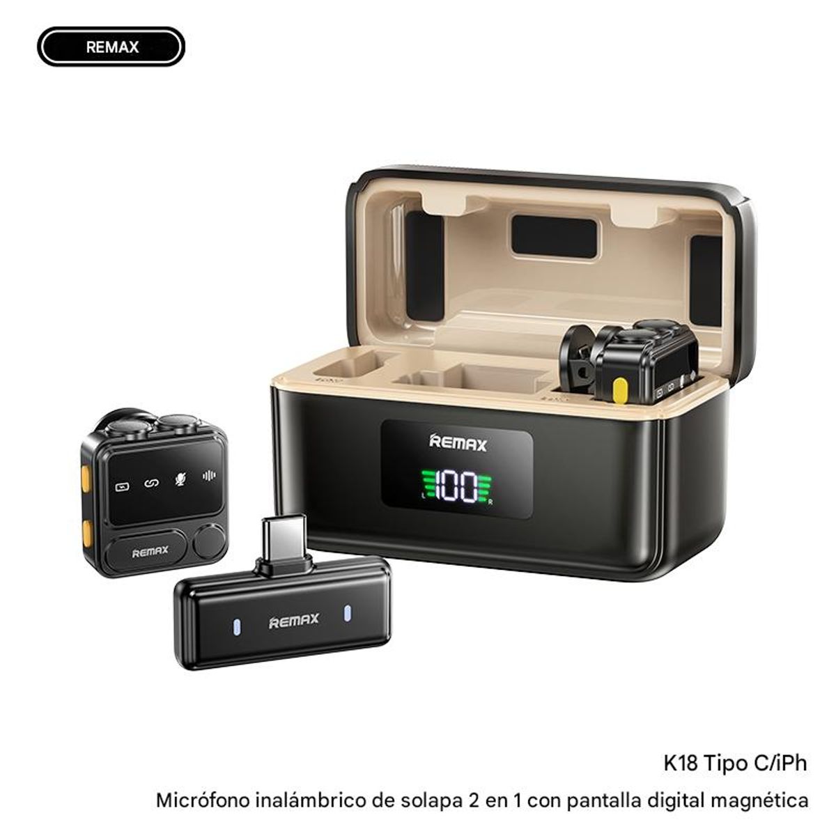 REMAX - MICROFON0 INALAMBRICO  SOLAPERO K18 2025  REMAX, TIPO C