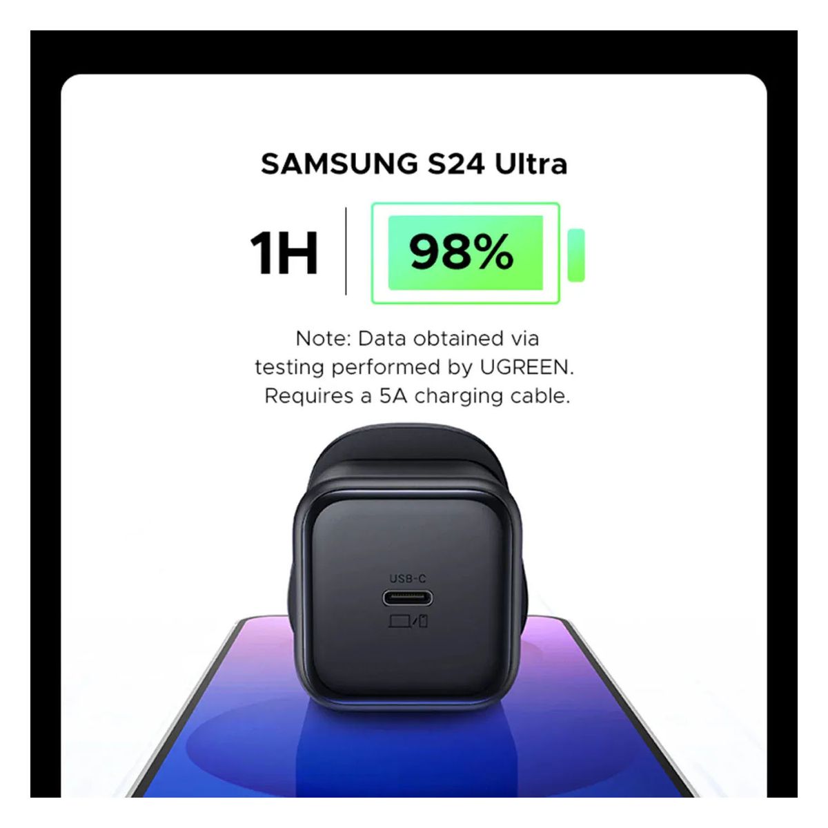 UGREEN - Cargador Rápido Ugreen Usb-c Gan De 45 W 65050b Negro