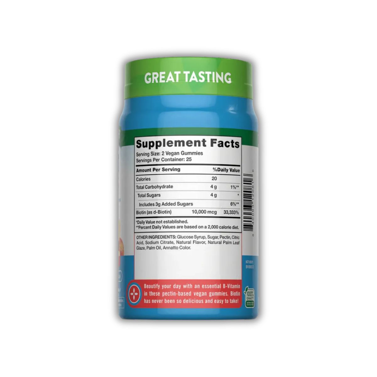 NATURE'S TRUTH - BIOTINA 10.000 MCG - 50 GOMITAS SIN AZUCAR SABOR DURAZNO