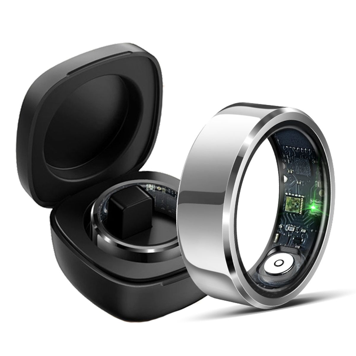 GENERICO - Smart Ring  Anillo Inteligente de Salud y Deporte Talla #8 Color Plata