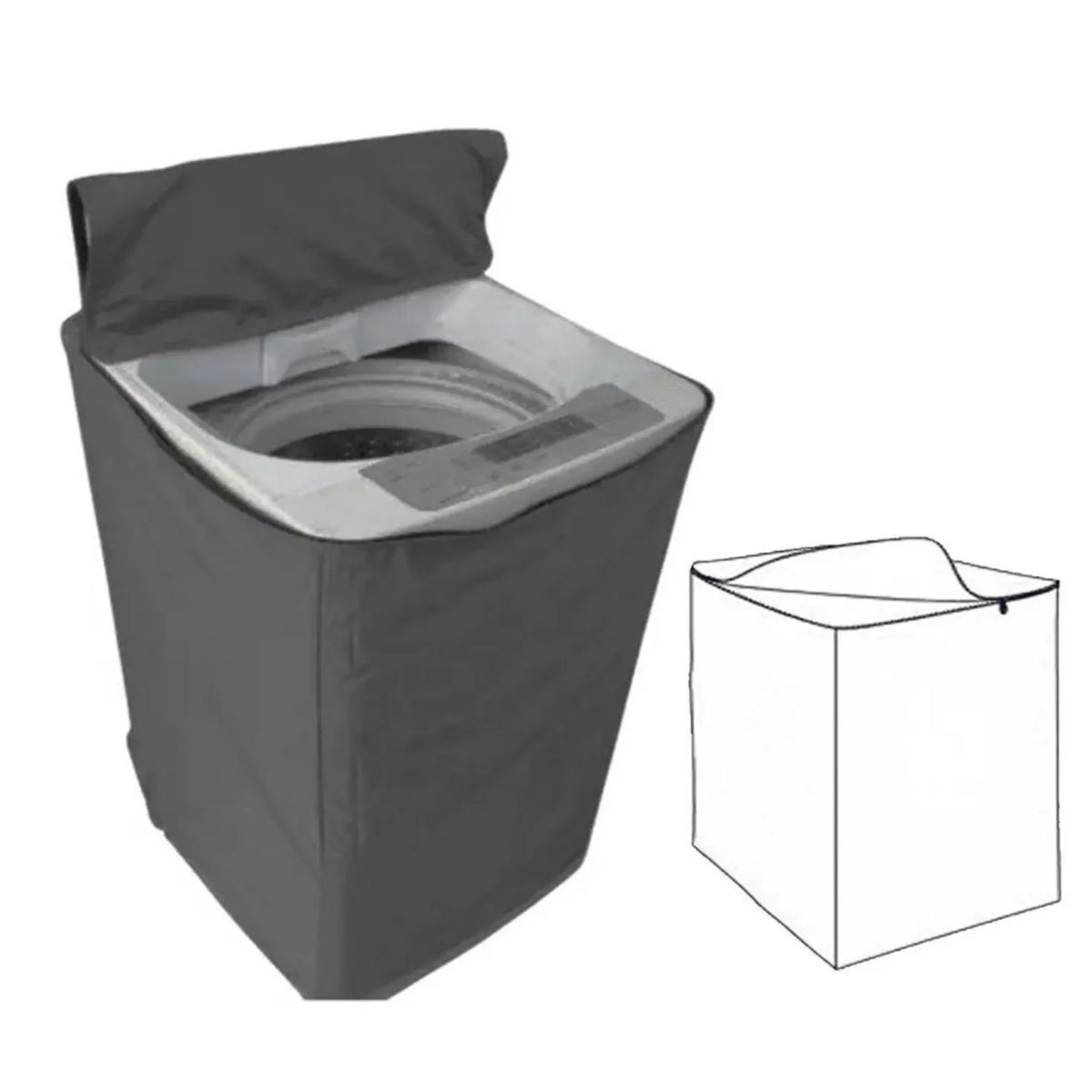 NACIONAL - Funda Impermeable Gruesa de Lavadora 10.5 - 15Kg Gris