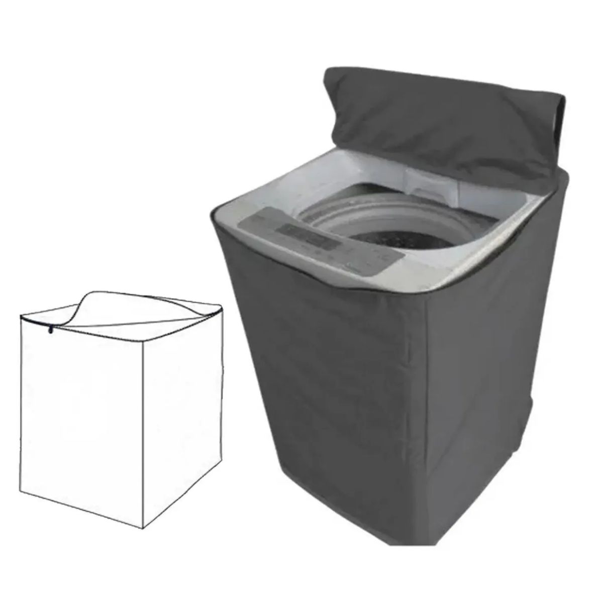 NACIONAL - Funda Impermeable Gruesa de Lavadora 10.5 - 15Kg Gris