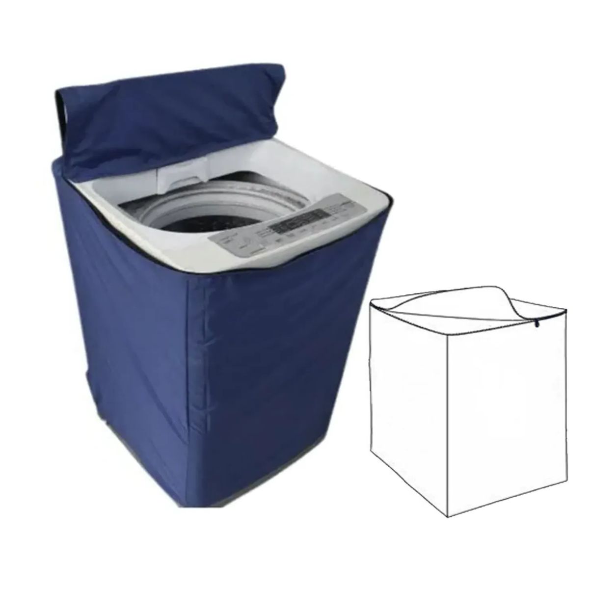 NACIONAL - Funda Impermeable Gruesa de Lavadora 10.5 - 15Kg Azul