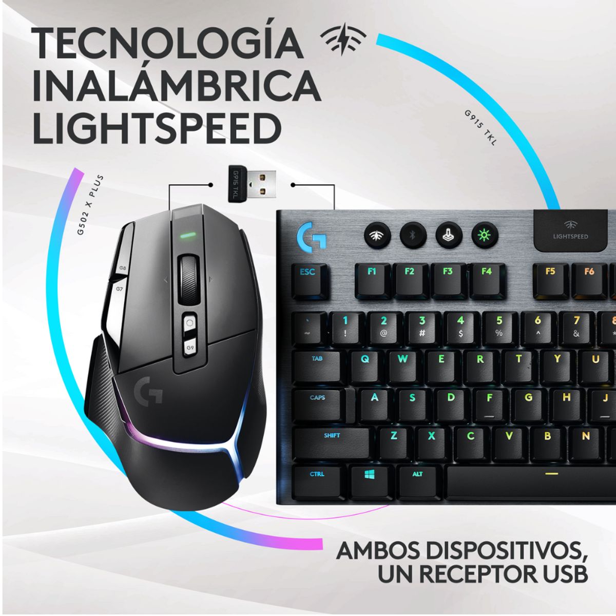 LOGITECH - Kit Teclado y Mouse Logitech G915x Tkl + G502 X Lightspeed Negro