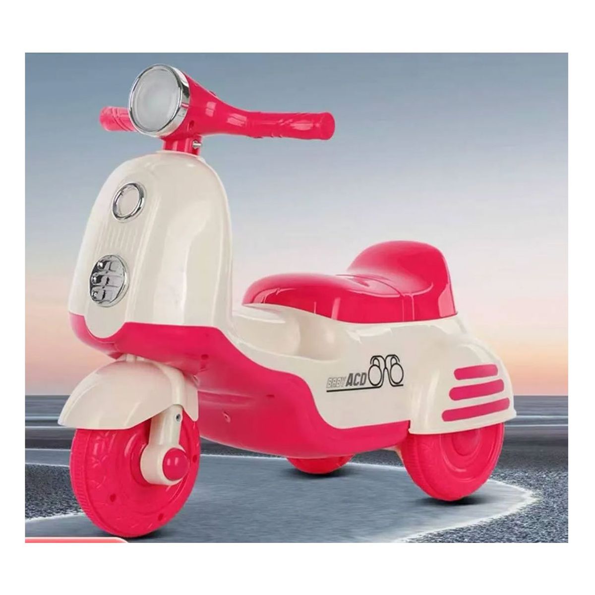 GENERICO - Carrito Buggy Correpasillos Moto Para Niños Música Luces Fucsia 856