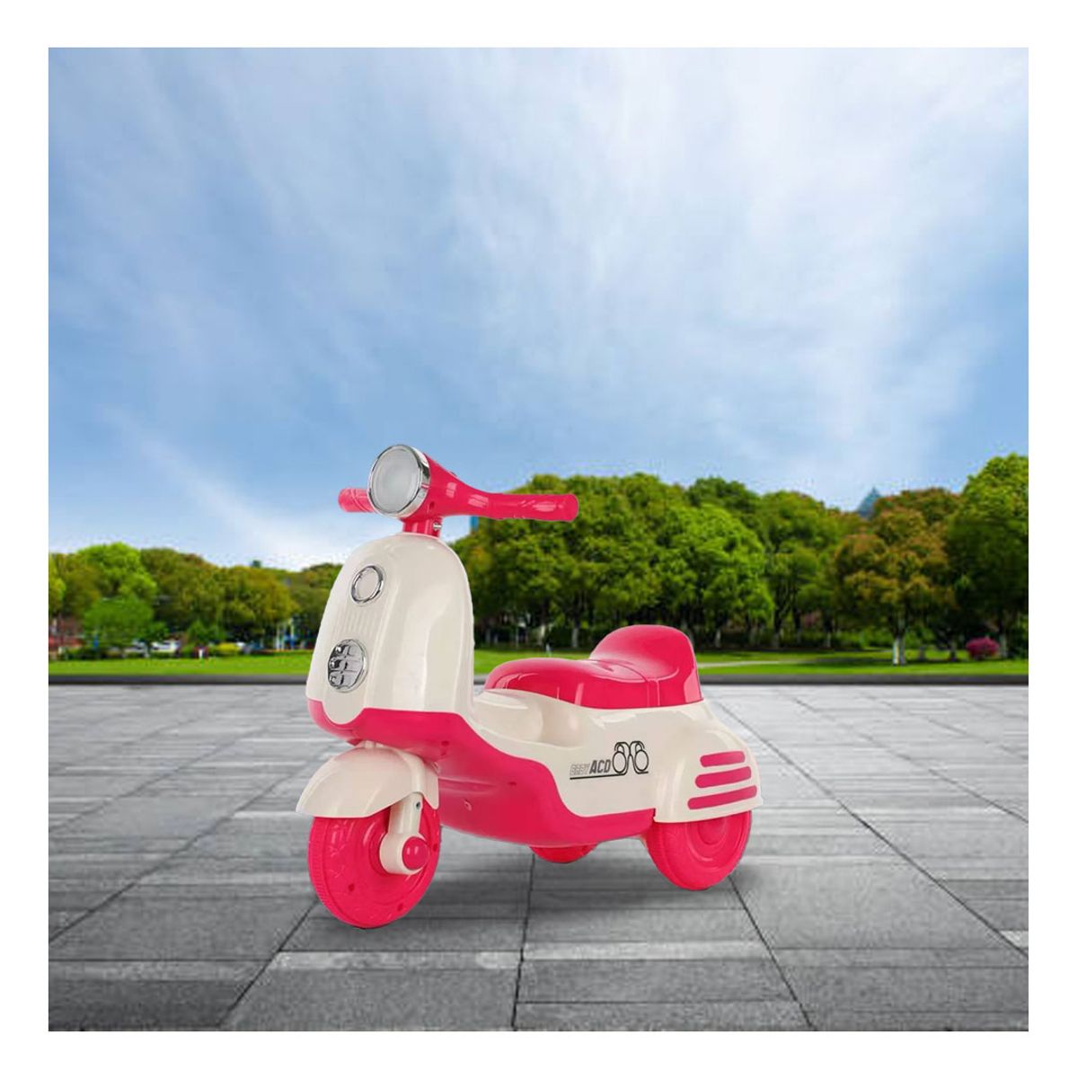 GENERICO - Carrito Buggy Correpasillos Moto Para Niños Música Luces Fucsia 856