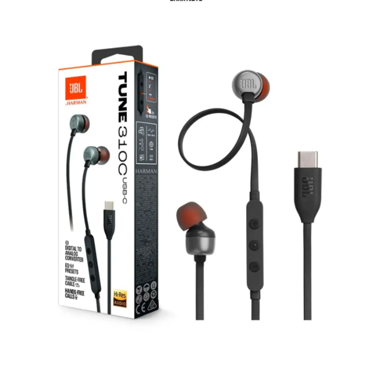JBL - Auriculares JBL USB-C Tune 310C Con Microfono - Negro