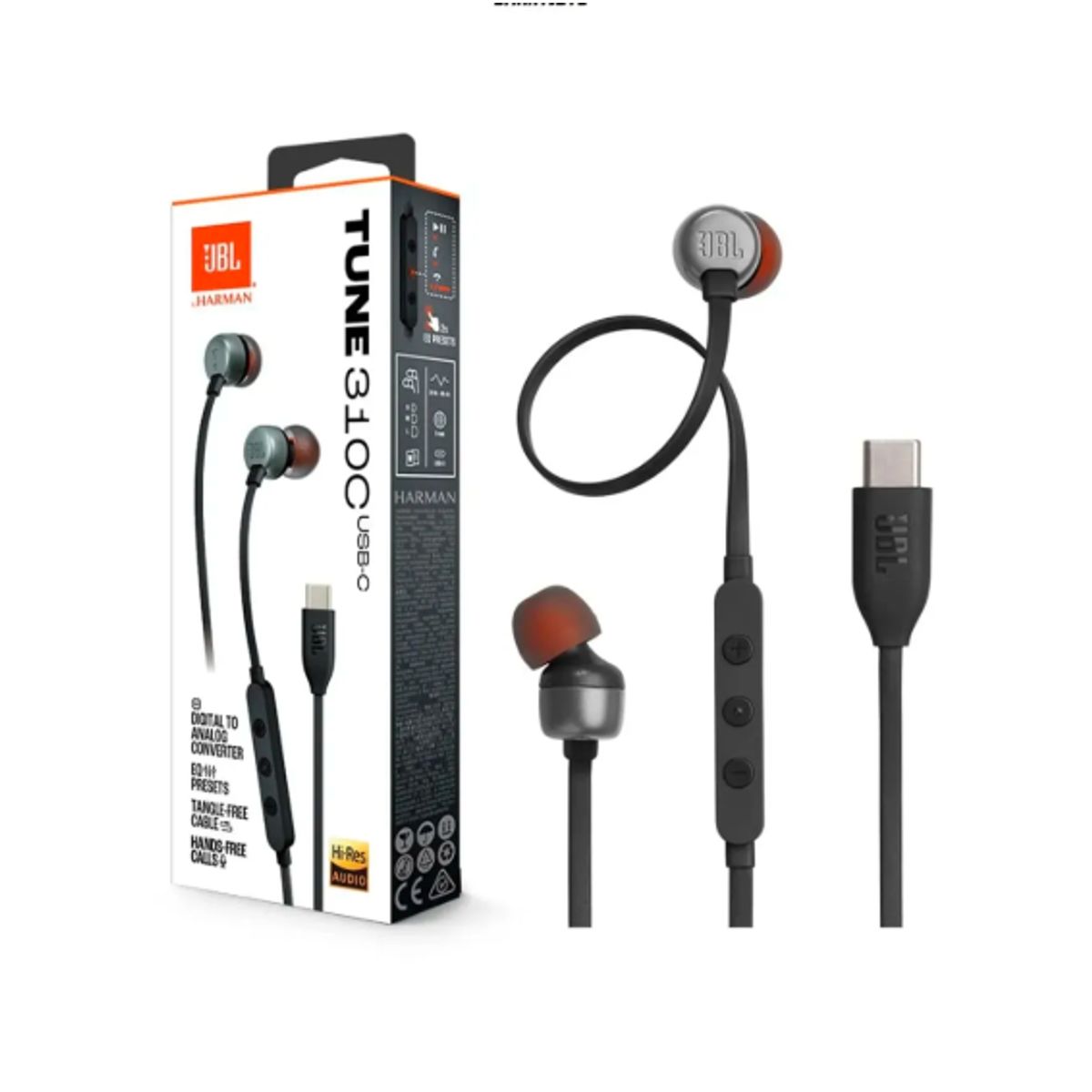 JBL - Auriculares JBL USB-C Tune 310C Con Microfono - Negro
