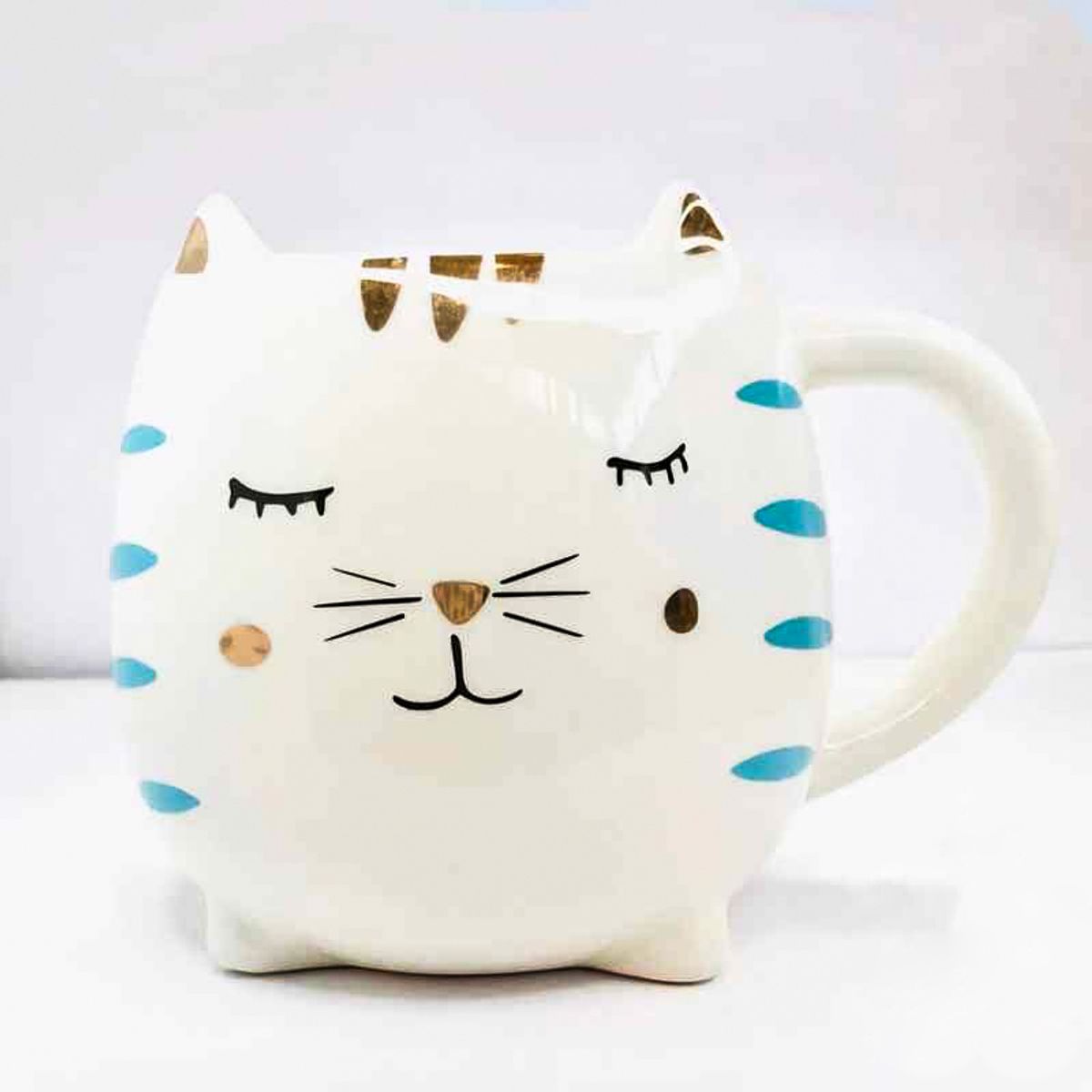 GENERICO - TAZA GATO KAWAI CELESTE