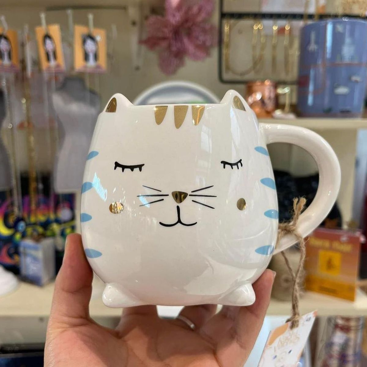 GENERICO - TAZA GATO KAWAI CELESTE