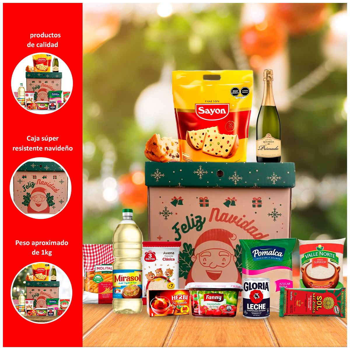 GENERICO - Canasta Navideña Black de 11 Productos