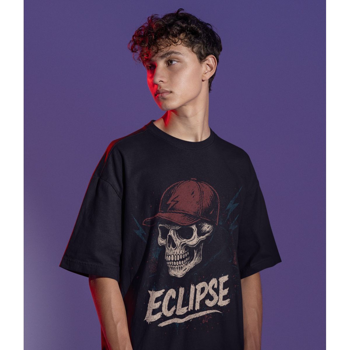 GENERICO - Polo oversize Calavera Grafity Del- Hombre