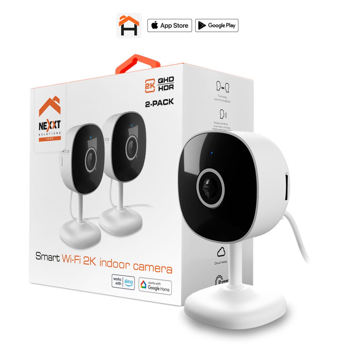 NEXXT SOLUTIONS - SMART CAMERA NEXXT PARA INTERIOR WIFI 2K NHC-I710 2PACK