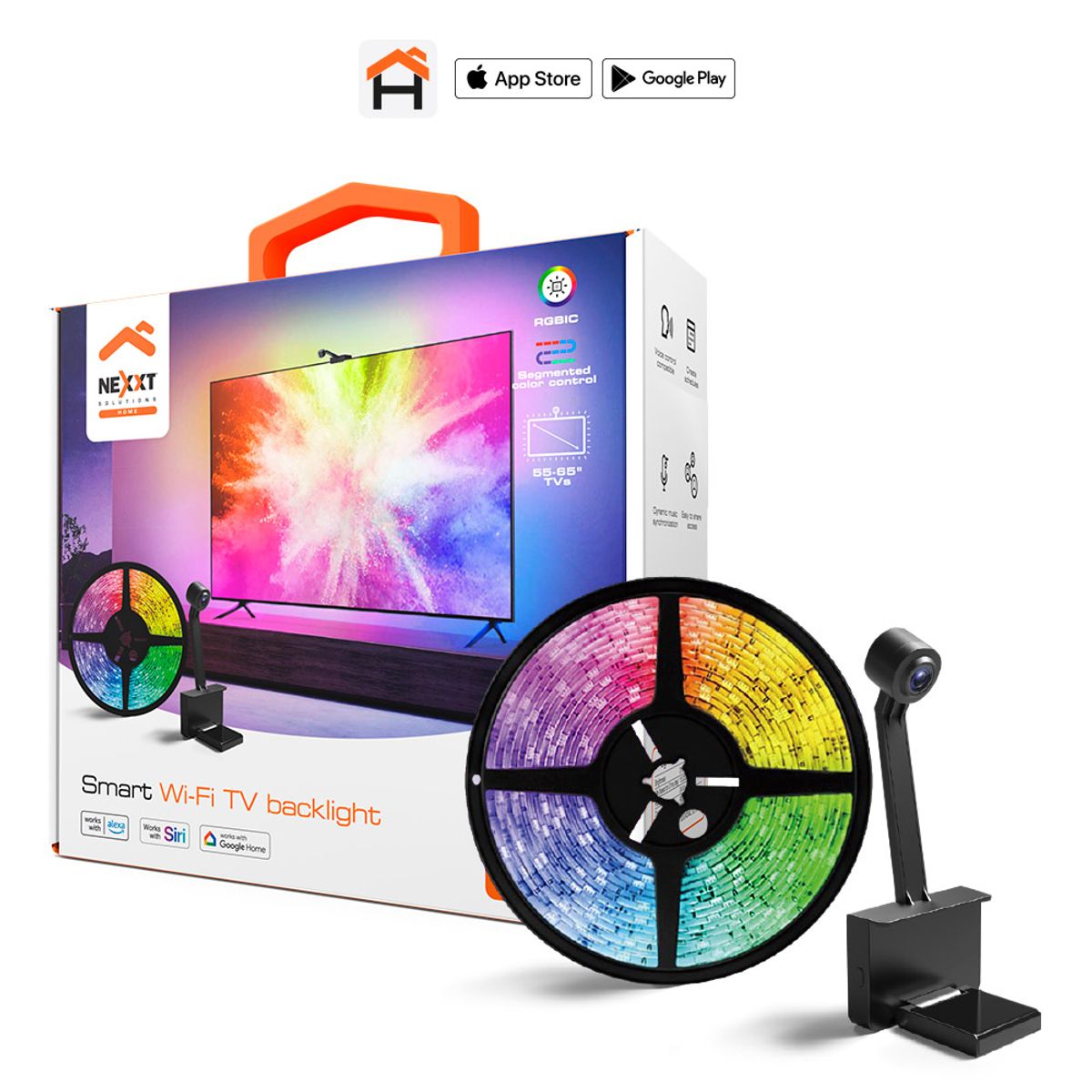 NEXXT SOLUTIONS - CINTA LED INTELIGENTE PARA TV DE 55 A 65