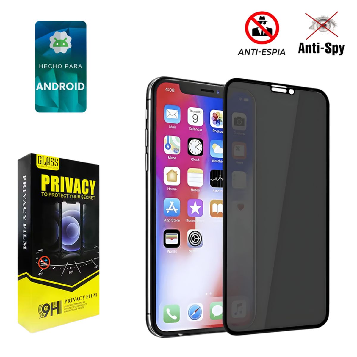 SHIELD - Mica Protector de Pantalla de Vidrio Templado Antiespía para Motorola Moto G34