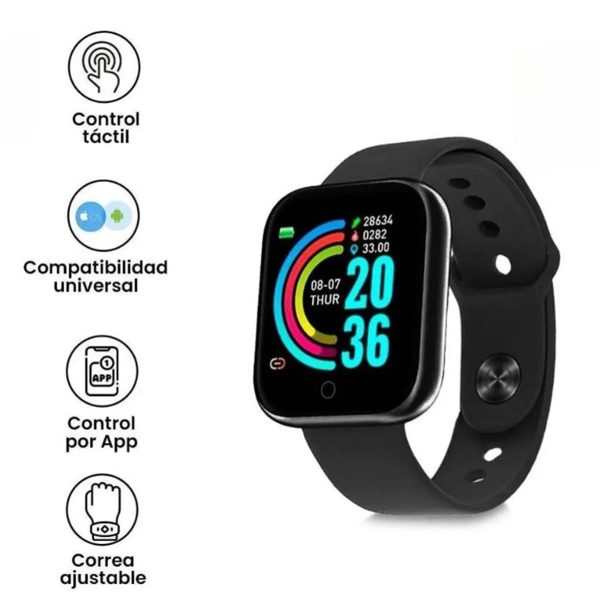 GENERICO - Smart Watch D20 Correa Deportiva Smartphone Celular Reloj