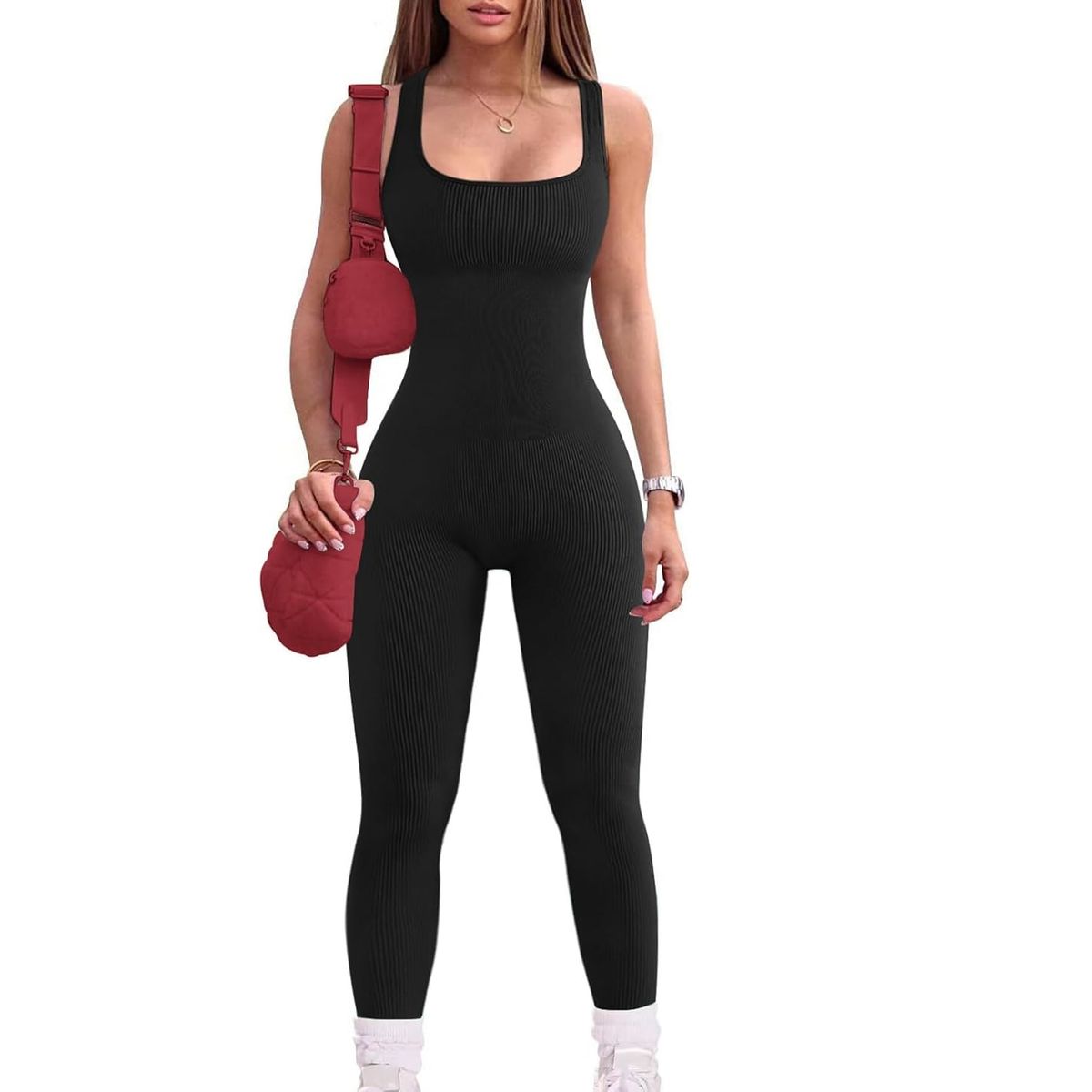 GENERICO - Enterizo Deportivo Mujer sin mangas acanalado