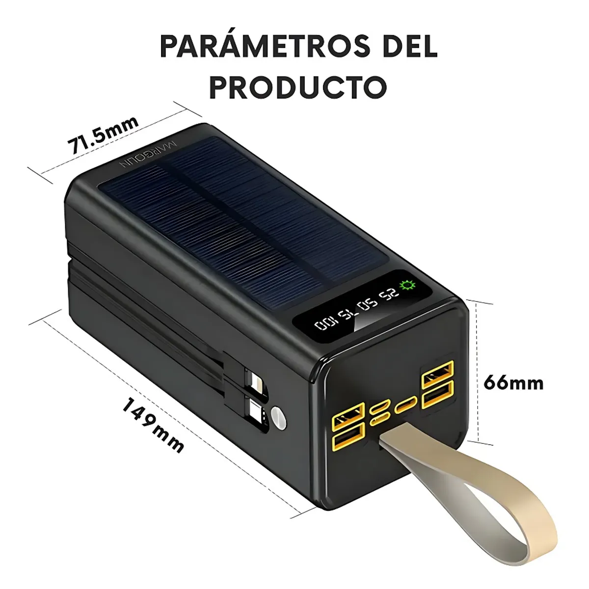 OEM - Power Bank Solar 50000mah Carga Rápida 22.5w 8 Puertos