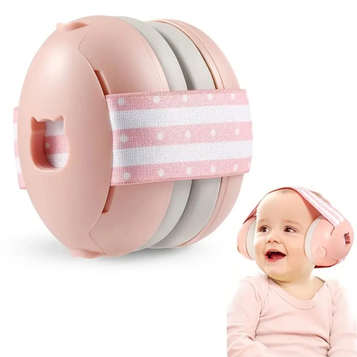 GENERICO - OREJERAS ANTIRUIDO PARA BEBÉS -  ROSA