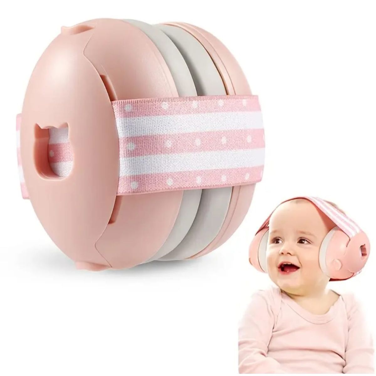 GENERICO - OREJERAS ANTIRUIDO PARA BEBÉS -  ROSA