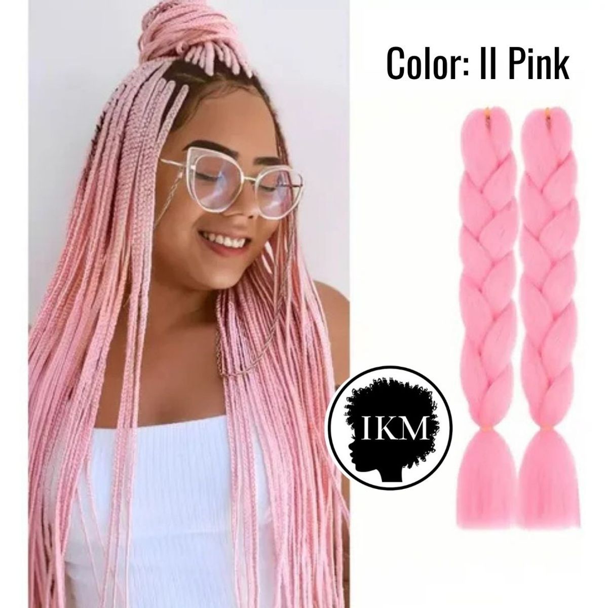 GENERICO - Kanekalon para Extensiones y Trenzas Africanas en Rosado