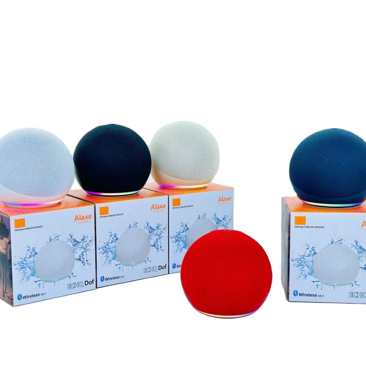 GENERICO - Parlante Inteligente  ALAXE, con luz rgb color ROJO