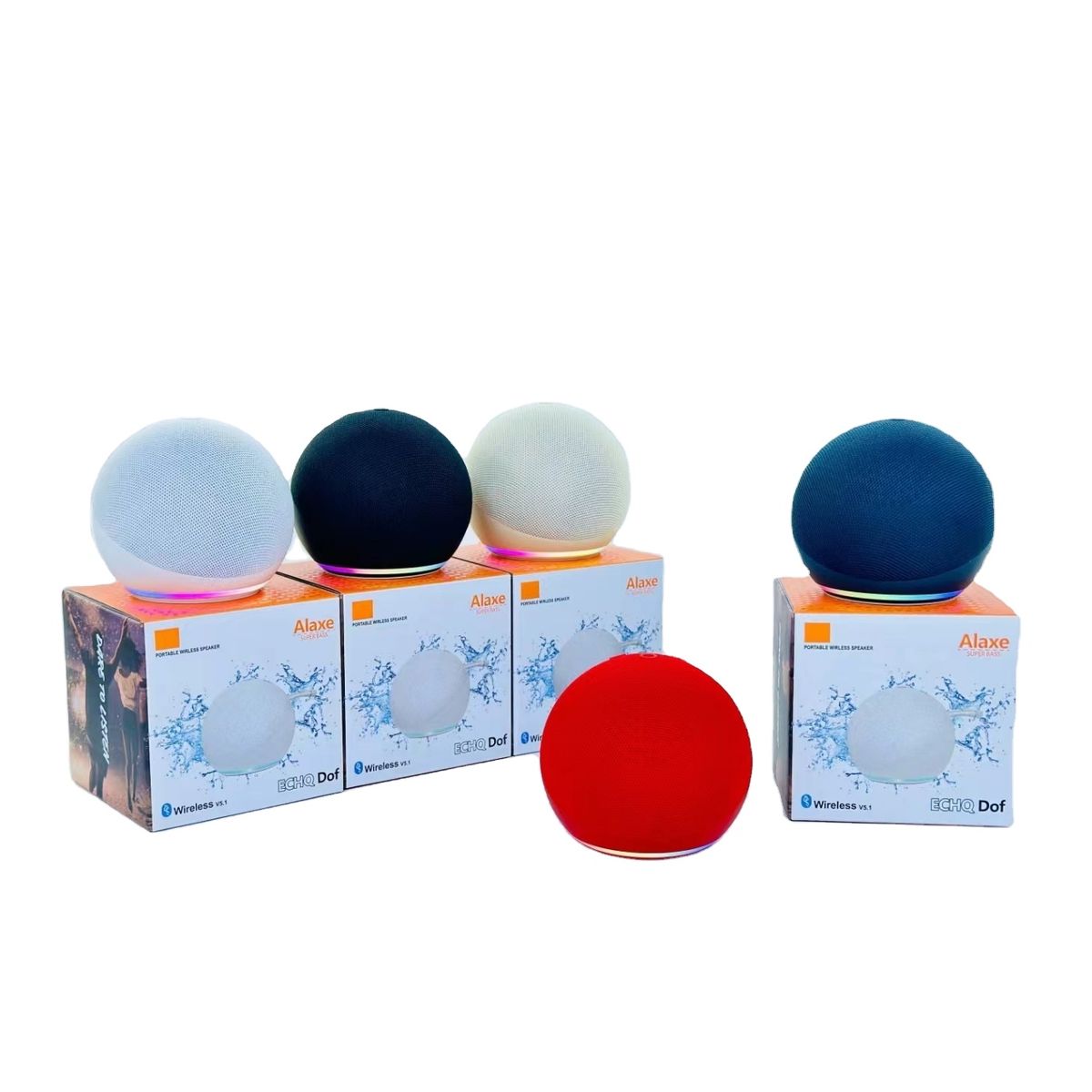 GENERICO - Parlante Inteligente  ALAXE, con luz rgb color ROJO