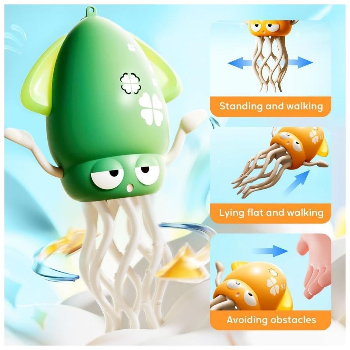 GENERICO - Calamar Musical con Luces Juguete Recargable para Bebé 3en1 - Color Aleatorio