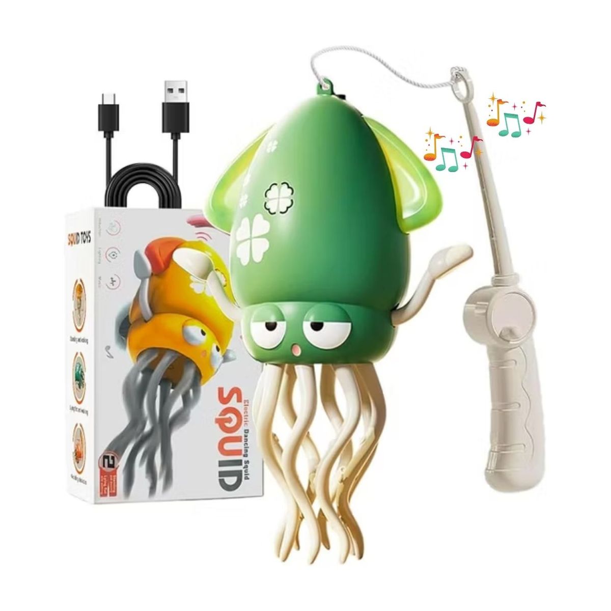 GENERICO - Juguete Sensorial Pulpo Musical Bailarín con Luces Recargable Bebé Niño