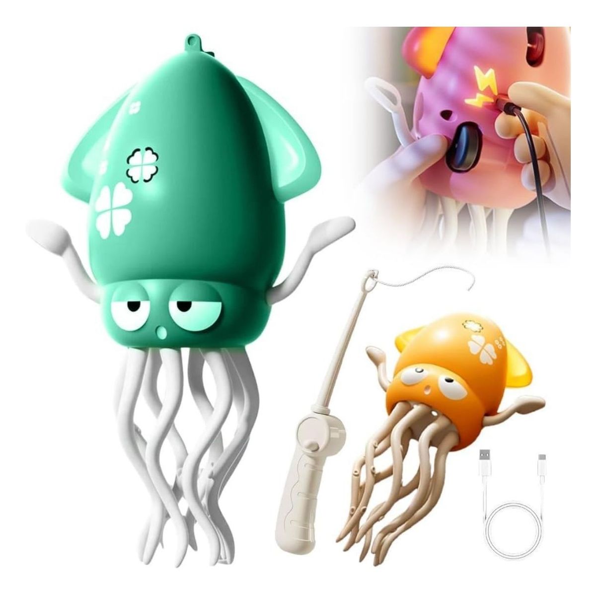 GENERICO - Juguete Sensorial Pulpo Musical Bailarín con Luces Recargable - Color Aleatorio