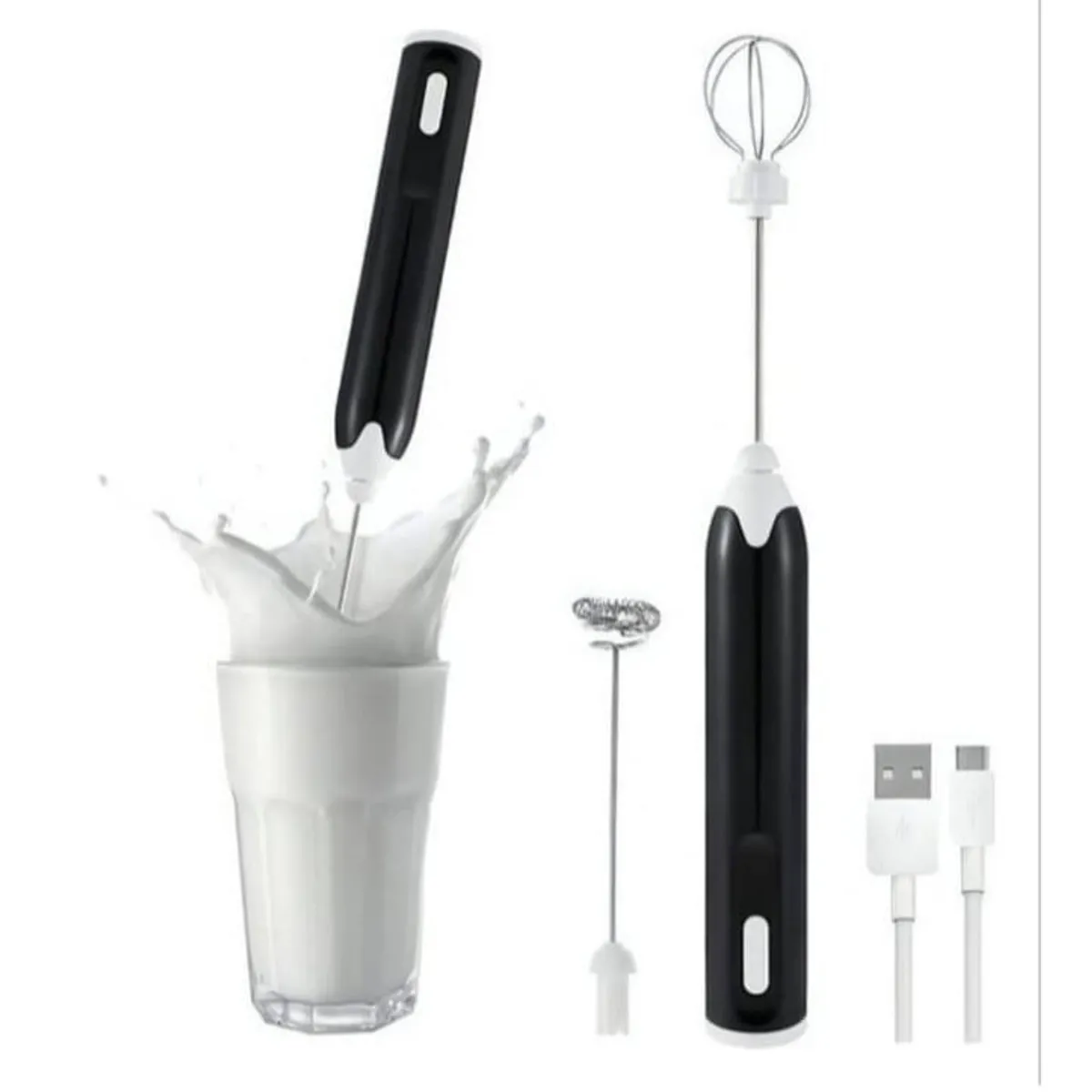 GENERICO - Mini Batidora Espumadora Electrica Recargable para Capuchino