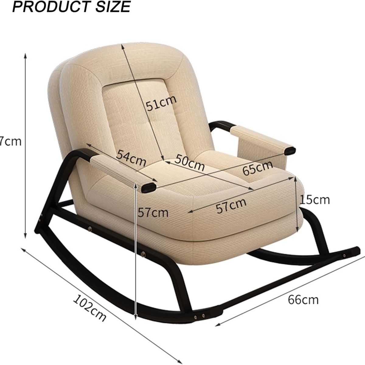 GENERICO - SILLA SILLÓN MECEDORA SOFÁ RECLINABLE PLEGABLE SALA TERRAZA JARDÍN VERDE